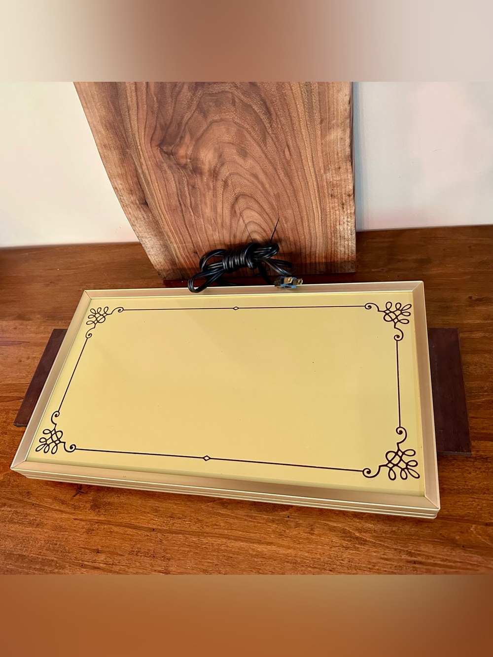 Vintage Cornwall 1974 Hot Electric Tray Warming Plate, USA, Model 1418 Gold